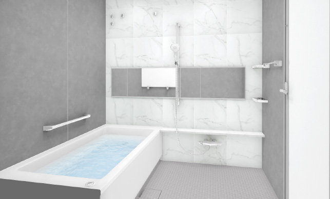 アクセントタイル一面貼り