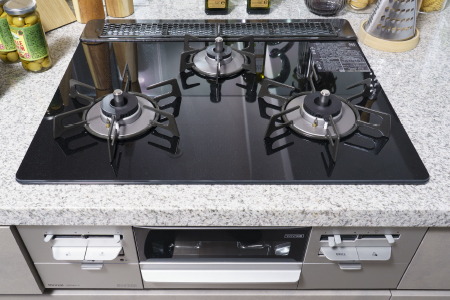 フレームレスガラストップコンロ