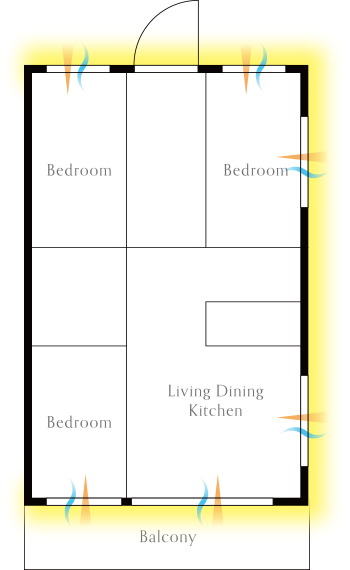 角住戸率68%超※を実現した、
開放感あふれるプランニング。