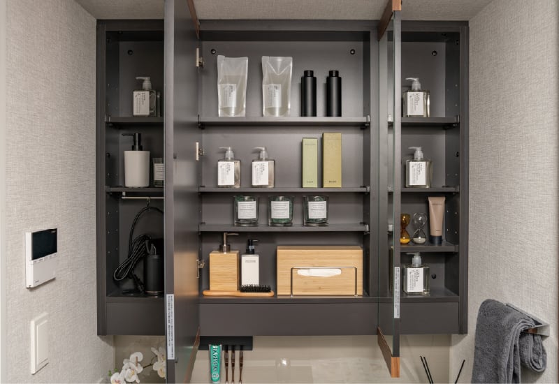 三面鏡タイプミラーキャビネット