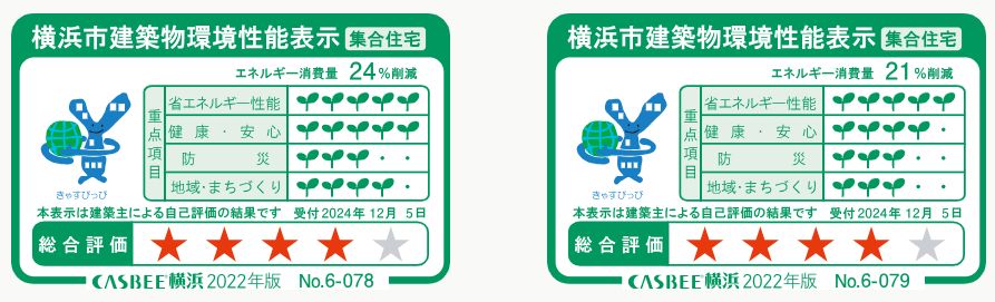 横浜市建築物環境性能表示「集合住宅」
