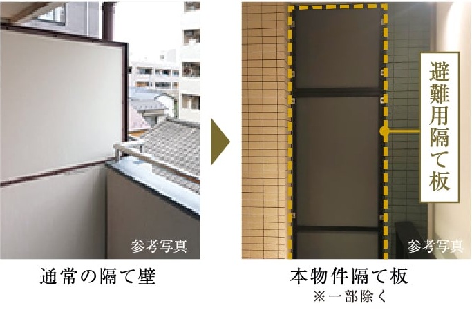 隣戸とのバルコニー境