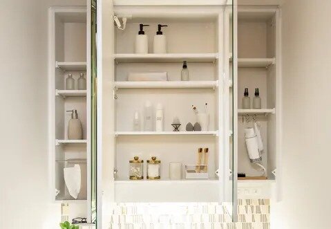 収納付三面鏡※くもり止めヒーター付