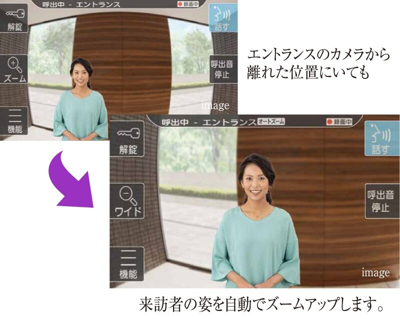 来訪者を自動でズームアップします（オートズーム機能）