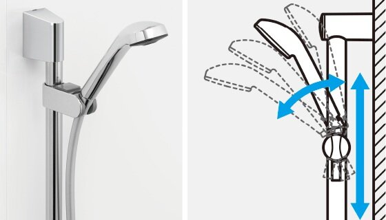 シャワーフックスライドバー（手すりタイプ）