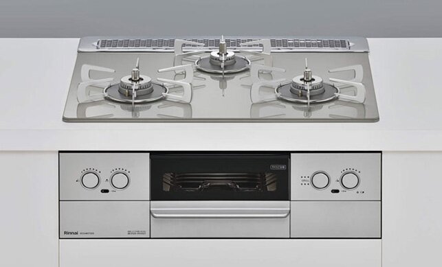 ガラストップ3口コンロ