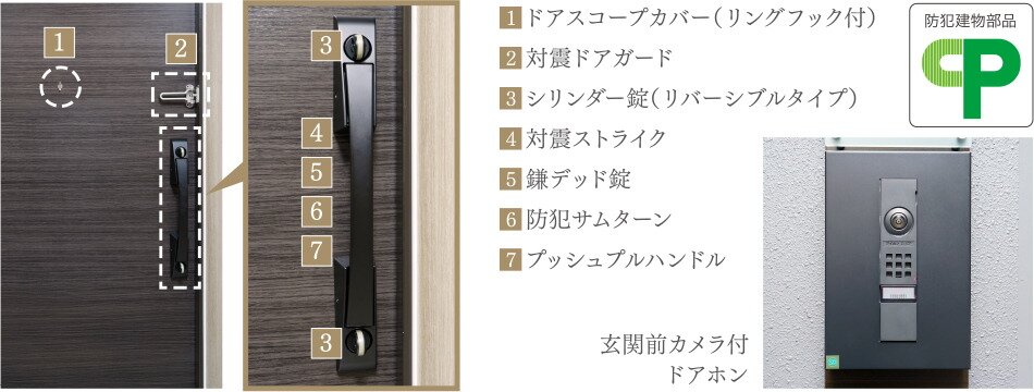 防犯性と操作性を高めた
「オリジナル玄関ドア」を採用