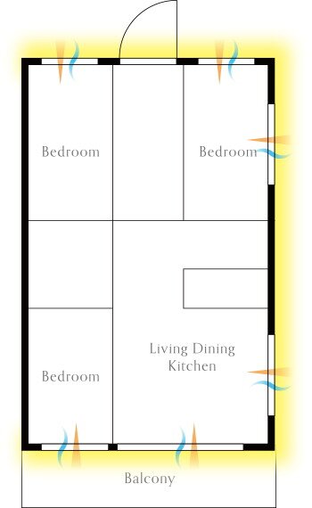 角住戸率68%超※を実現した、
開放感あふれるプランニング。