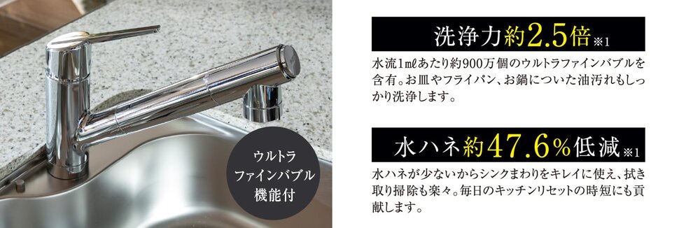 ウルトラファインバブル搭載キッチン水栓