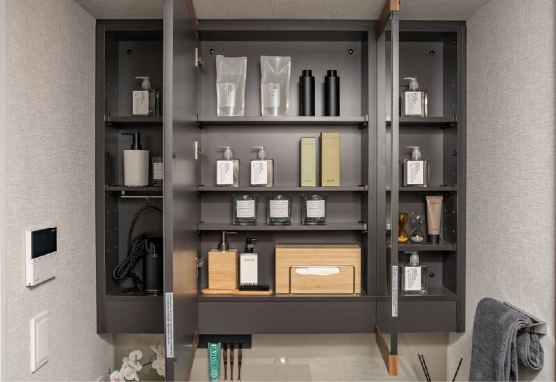 三面鏡タイプミラーキャビネット