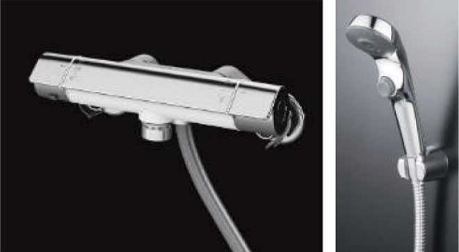 壁付サーモ水栓（メッキ・ワンストップ）