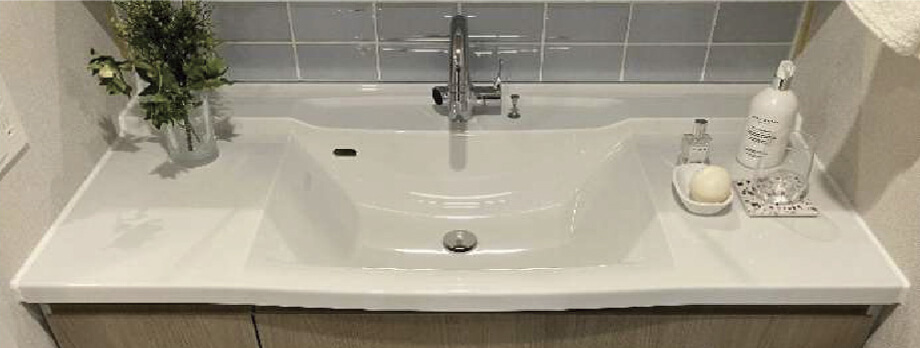 人造大理石天板・スクエアボウル一体型カウンター