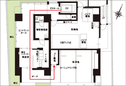 雨に濡れずにゴミ出し可能なゴミ置場
