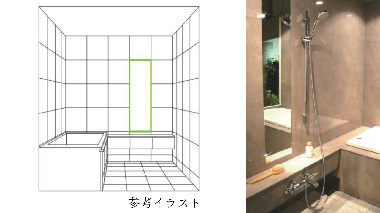 パネル一体型埋め込み鏡