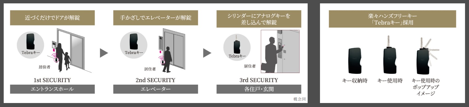 トリプルセキュリティシステム&ハンズフリー（Tebraキー）