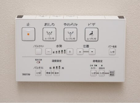 ウォシュレットの壁付リモコン