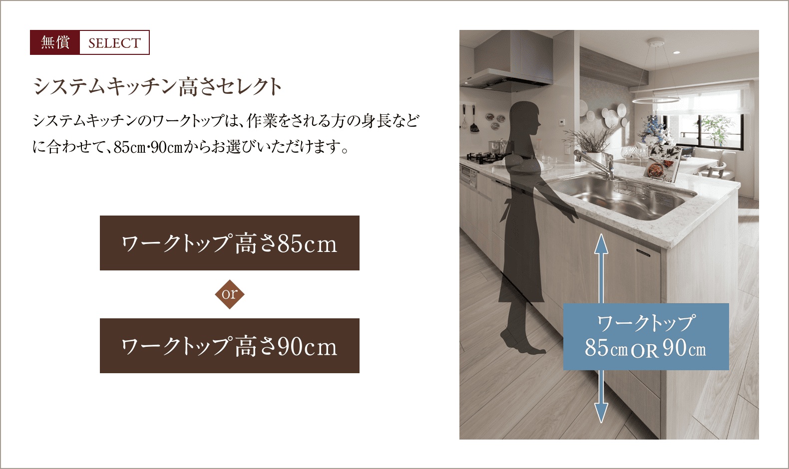 無償SELECT
システムキッチン高さセレクト