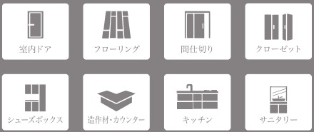 室内ドア･フローリング･収納･キッチンなど、トータルコーディネートが可能。