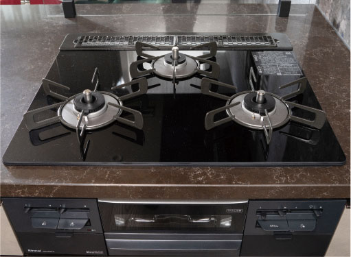 ガラストッププレート 3口コンロ