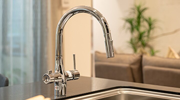 浄水器内蔵グースネックハンドシャワー水栓