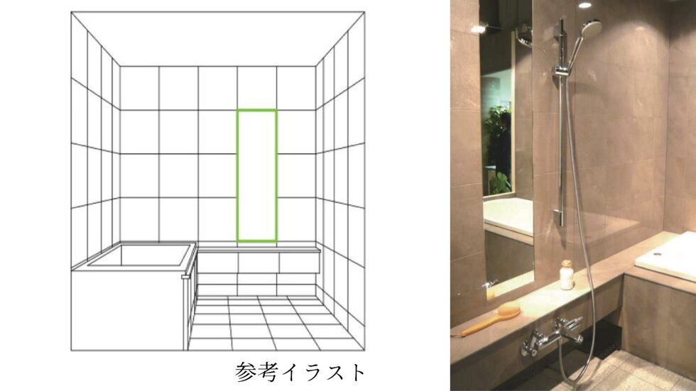 パネル一体型埋め込み鏡