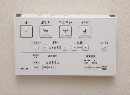 ウォシュレットの壁付リモコン