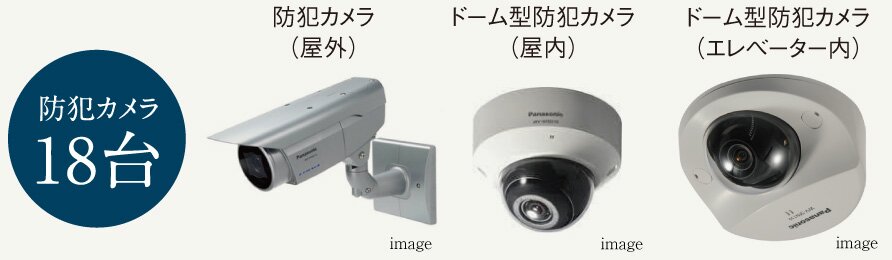 防犯カメラで来訪者を多重にチェック。