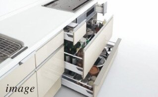 コンロ下スライド収納