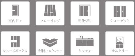 室内ドア･フローリング･収納･キッチンなど、トータルコーディネートが可能。