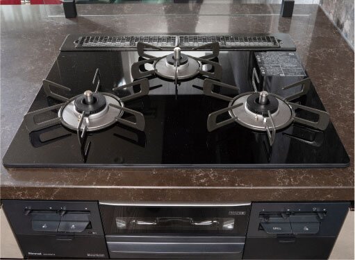 ガラストッププレート 3口コンロ