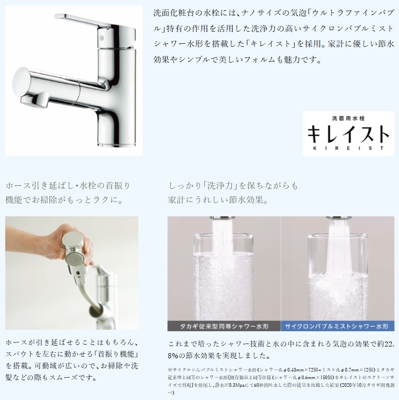 洗面用水栓「キレイスト」