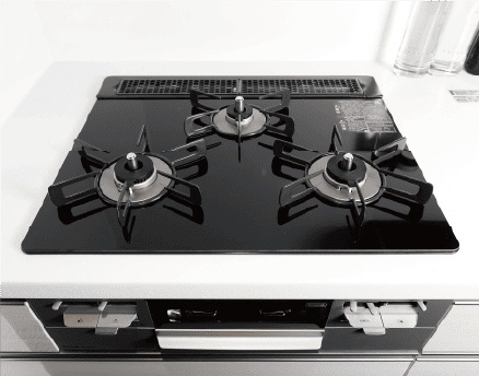 3口ガラストップガスコンロ