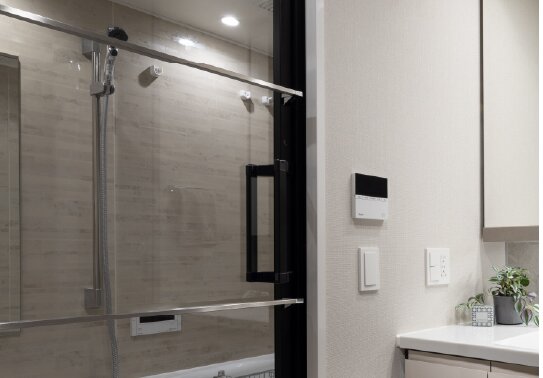 2段パイプのタオル掛け