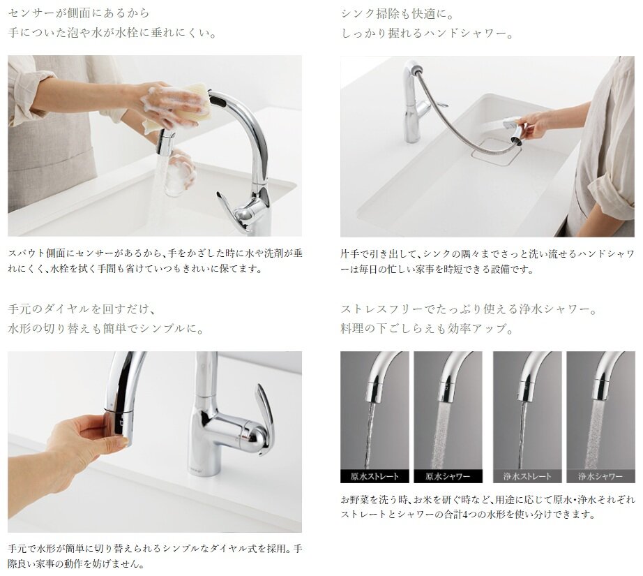 タッチレス蛇口一体型浄水器