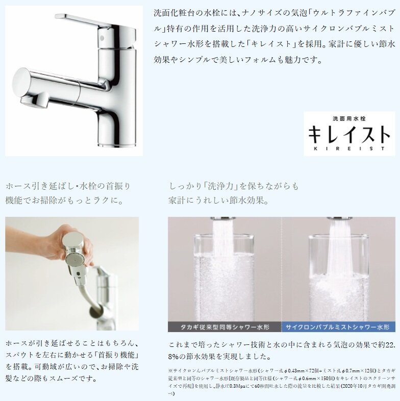 洗面用水栓「キレイスト」