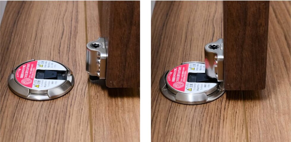 ワンタッチ式ドアストッパー