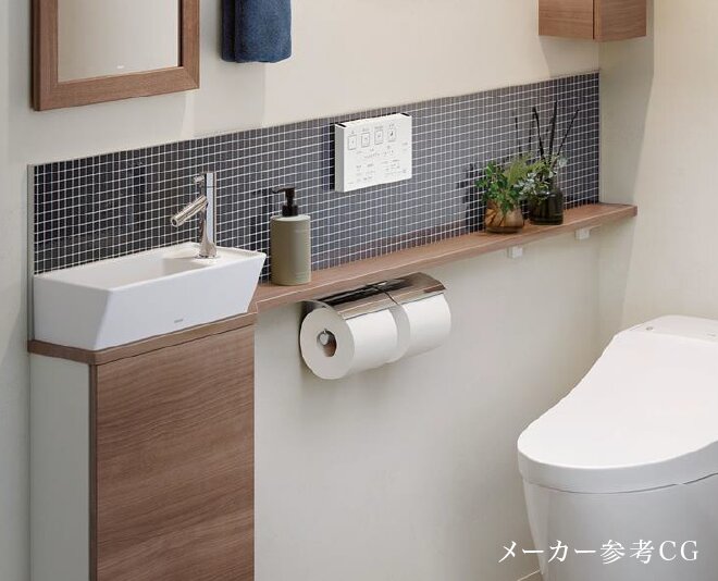 手洗い器一体型カウンター
トイレ