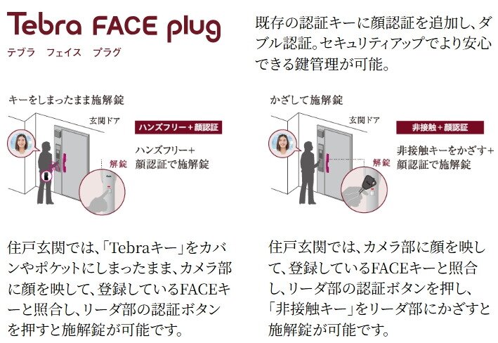 玄関電気錠「TebraFACEplug」