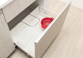 システムキッチンのスライド収納