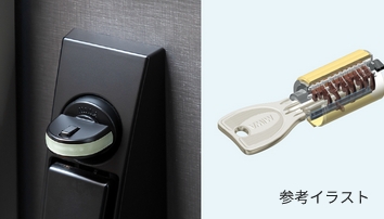 ダブルロック＆防犯サムターン＆ディンプルキー