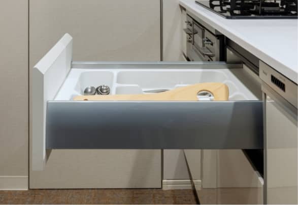 ソフトクローズ機能付き引き出しレール