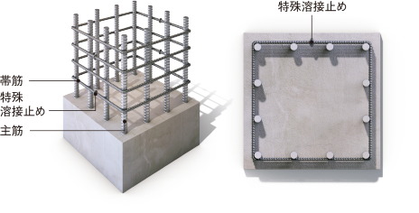 粘り強さをアップする柱構造