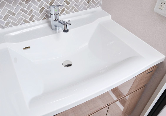 ボウル一体型人造大理石カウンター