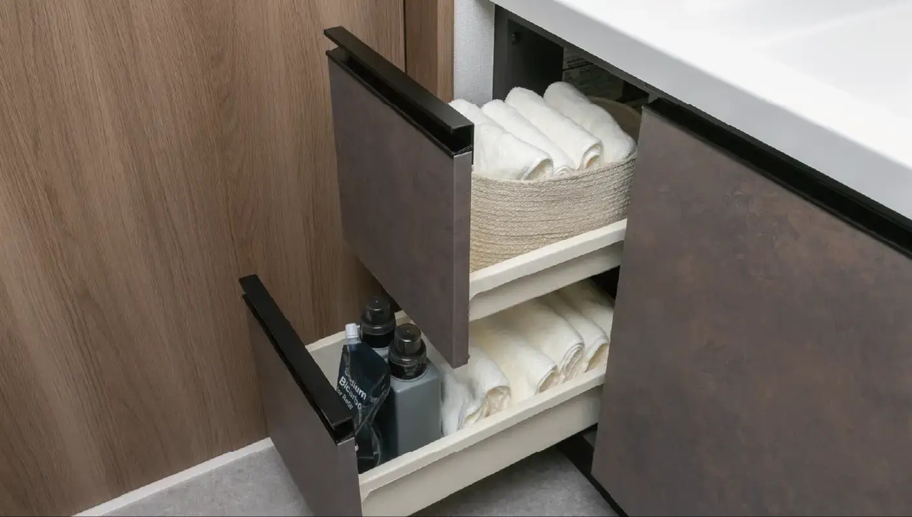 2段スライド収納