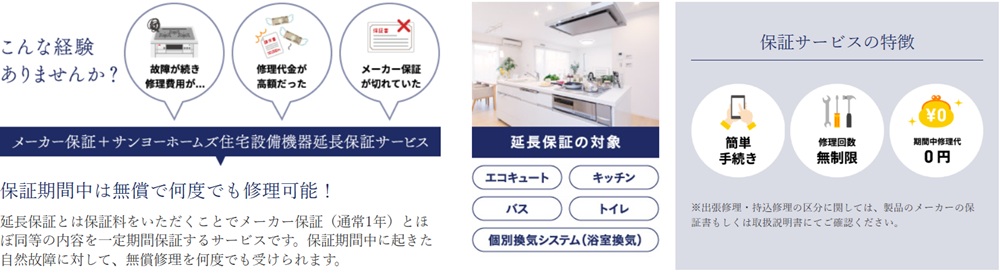 暮らしを支える充実のアフターサービス。住宅設備10年保証