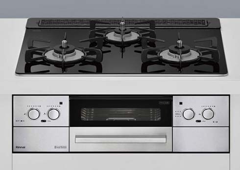 ガラストップ3口ガスコンロ