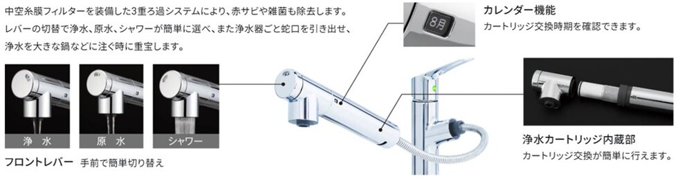 浄水器一体型混合水栓
