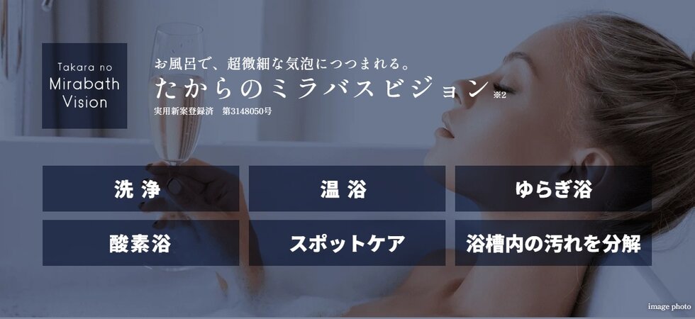 お風呂で、超微細な気泡につつまれる。
たからのミラバスビジョン