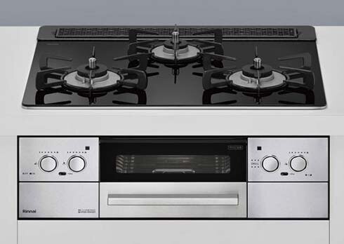 ガラストップ3口ガスコンロ