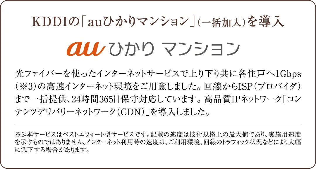 KDDIの「auひかりマンション」（一括加入）を導入